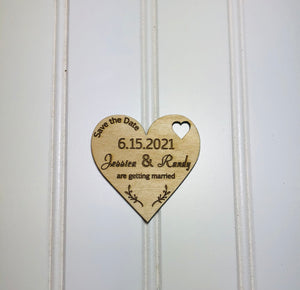 Save the Date wooden wedding magnets