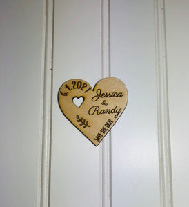 Save the Date wooden wedding magnets