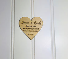 Load image into Gallery viewer, Save the Date wooden wedding magnets
