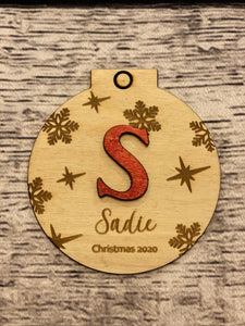 Personalized Christmas Initial Ornament