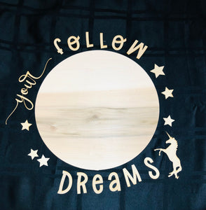 Follow Your Dreams wall hanging DIY