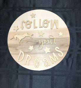 Follow Your Dreams wall hanging DIY