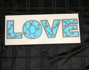 Love wood decor 3D sign