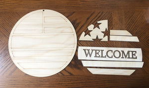 DIY Patriotic Welcome sign/Door Hanger